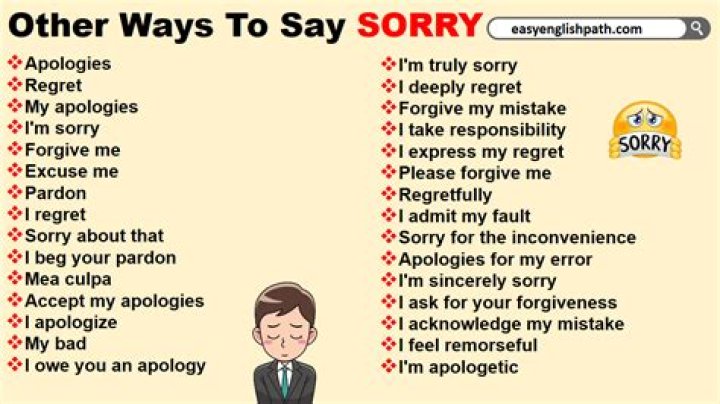 How do you say you're sorry?