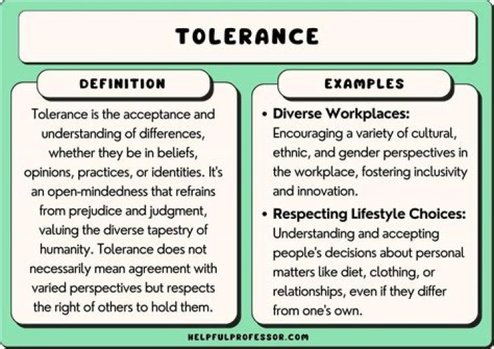What's an example of tolerance?