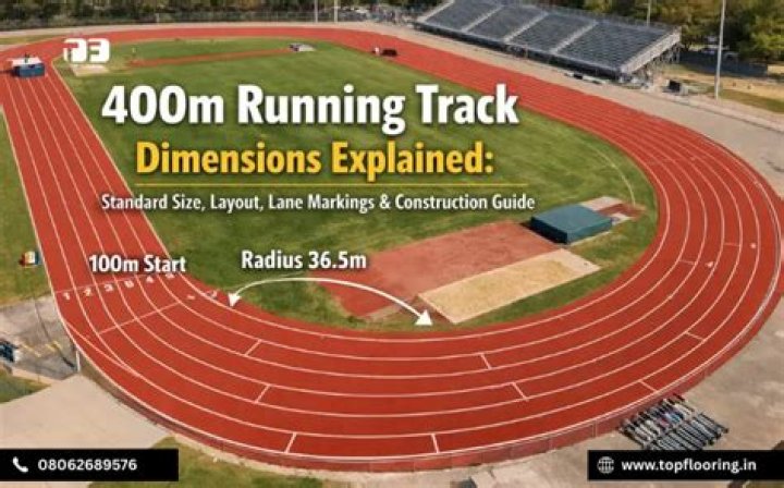 What are the dimensions of a 400m running track?